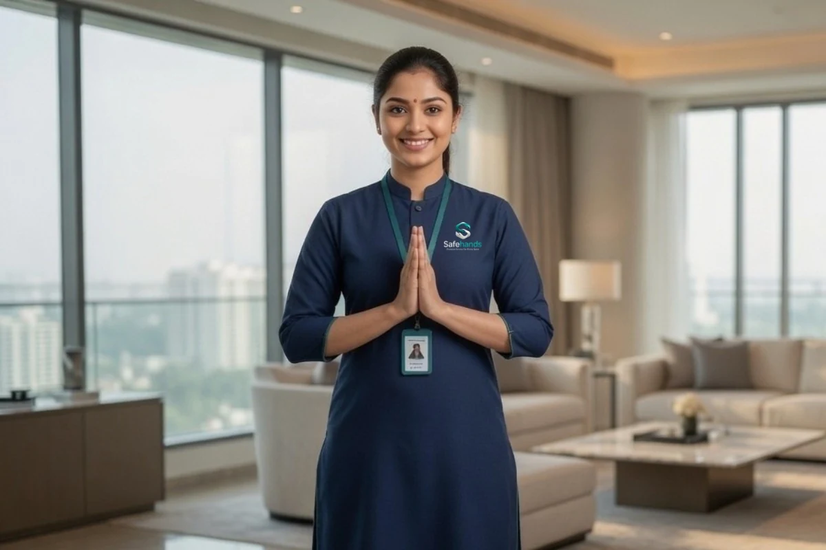 A SafeHands maid in uniform
